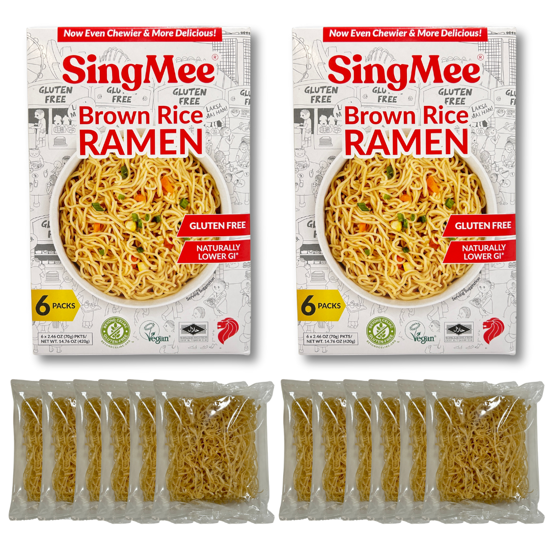 SingMee Brown Rice Ramen — 12 Pack Bundle (2 Boxes)